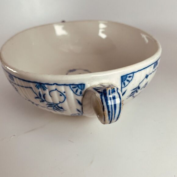 F Winkle FW & Co Danish Oval Vegetable Salad Serving Bowl Dish Flow Blue 9.5"x7" - Picture 7 of 14